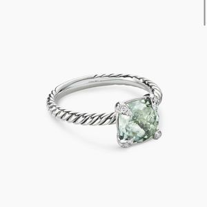 David Yurman Chatelaine Ring with Prasiolite and Diamond